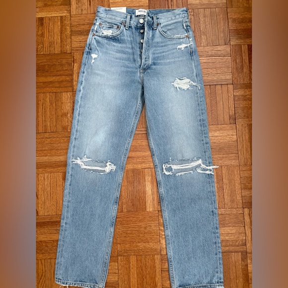NWT AGOLDE 90s jeans loose fit threadbare size 24 new with tags - Picture 4 of 14